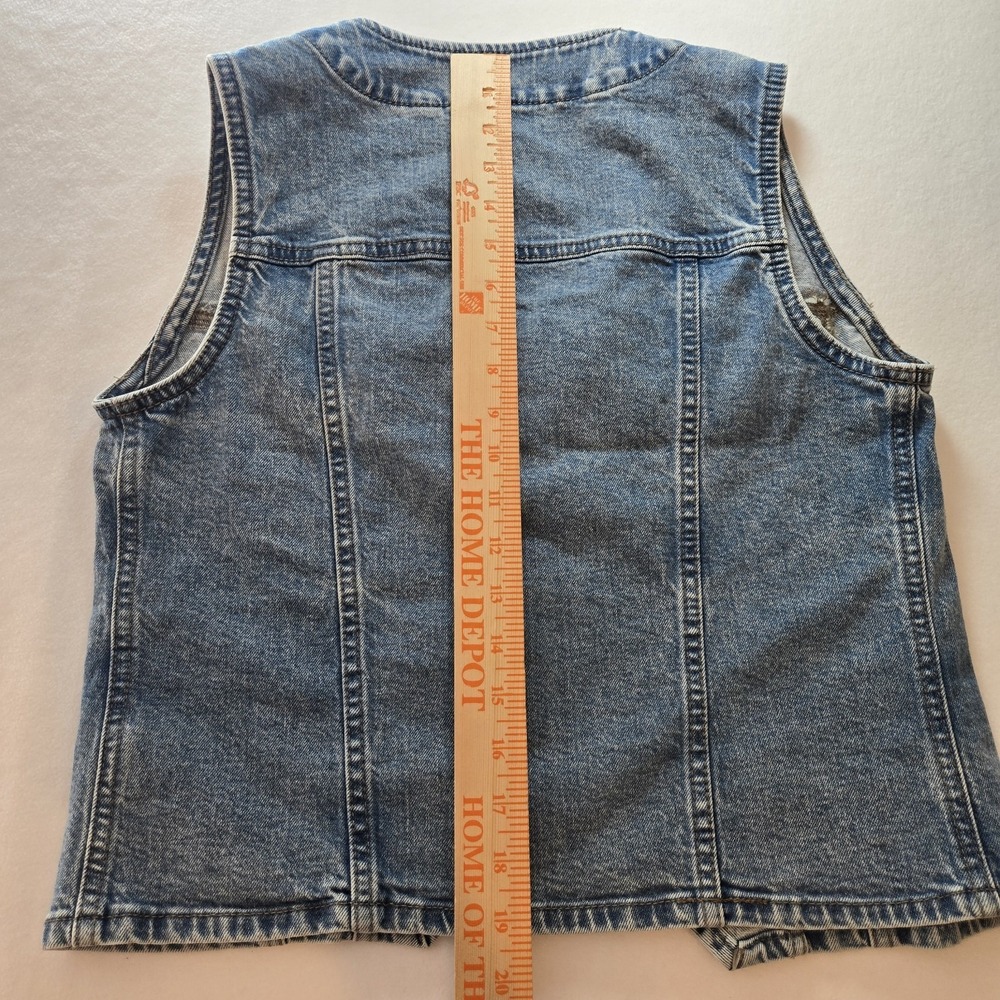 Universal Thread Factory Denim Vest Womens Small Blue Snap Front Jean Jacket - Picture 12 of 16